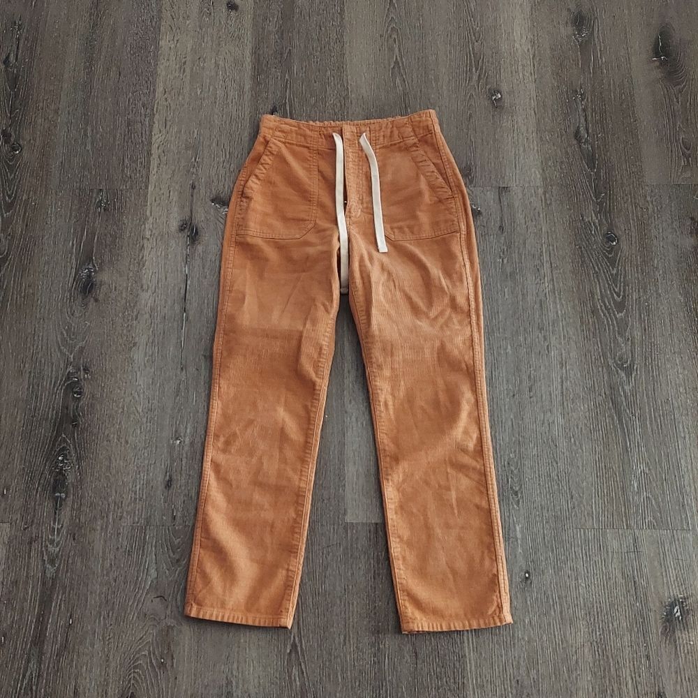 NEW J.Crew Tie-waist camp pant in garment-dyed corduroy PXS